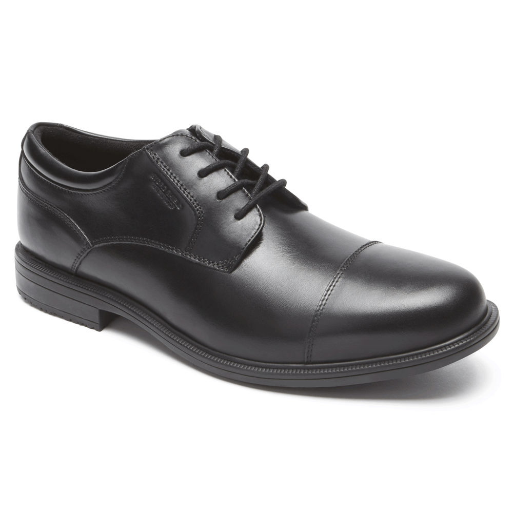 Rockport Mens Essential Details II Cap Toe - Dress Shoes Black - JZD094521